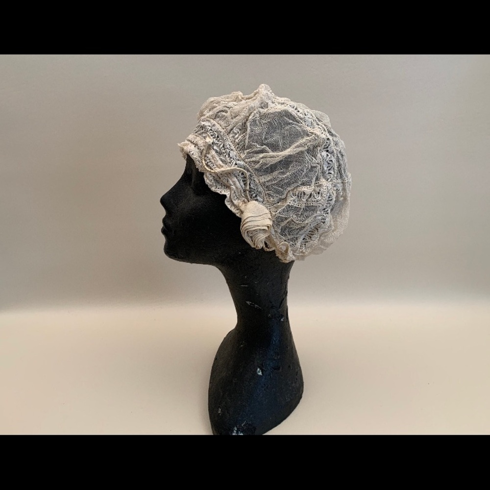 Vintage Silk Chiffon Lace Bonnet